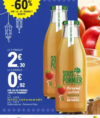 E.Leclerc PUR JUS DE POMMES SOUS LE POMMIER offre