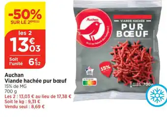 Maximarché Auchan Viande hachée pur bœuf offre