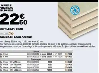 Brico Dépôt PANNEAU AGGLOMÉRÉ offre