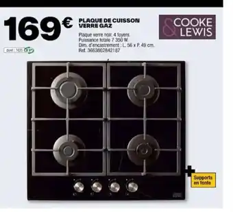 Brico Dépôt PLAQUE DE CUISSON VERRE GAZ offre