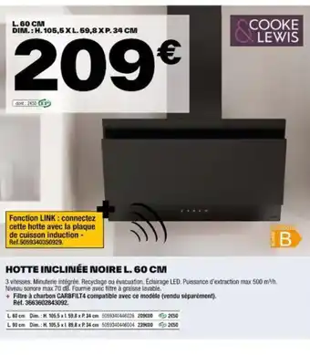 Brico Dépôt HOTTE INCLINÉE NOIRE offre