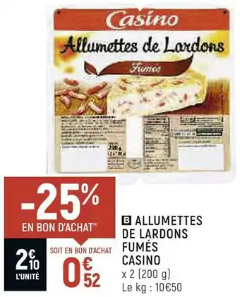 Casino allumettes de lardons fumés