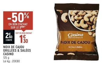 Casino noix de cajou grillées & salées