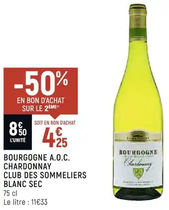 Petit Casino Club des sommeliers bourgogne a.o.c. chardonnay blanc sec offre