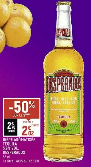 Petit Casino Desperados bière arômatisée tequila 5,9% vol. offre