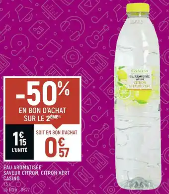 Petit Casino Casino eau aromatisée saveur citron, citron vert offre