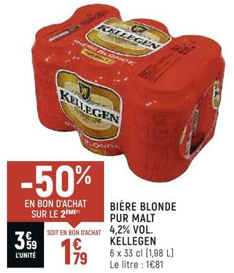 Petit Casino Kellegen bière blonde pur malt 4,2% vol. offre