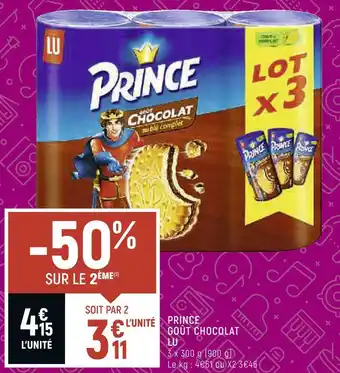 Petit Casino Lu prince goût chocolat offre