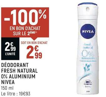 Nivea déodorant fresh natural 0% aluminium