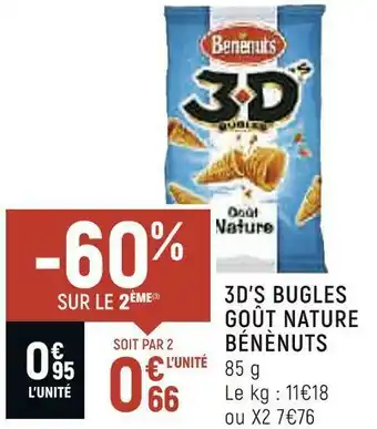 Petit Casino Benenuts 3d’s bugles goût nature offre