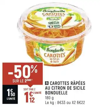Bonduelle carottes râpées au citron de sicile