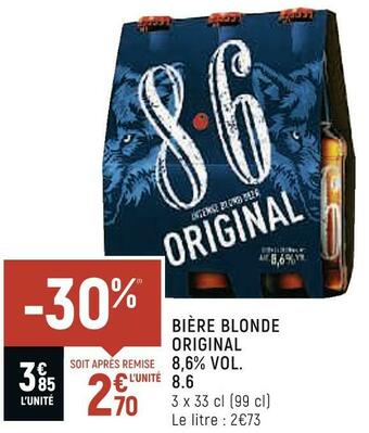 Spar 8.6 bière blonde original 8,6% vol. offre