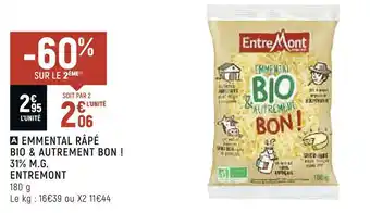 Spar Entremont emmental râpé bio & autrement bon ! 31% m.g. offre