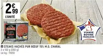 Charal steaks hachés pur bœuf 15% m.g.