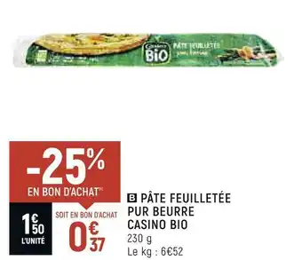 Spar Casino pâte feuilletée pur beurre bio offre