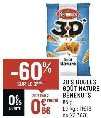 Spar Bénènuts 3d’s bugles goût nature offre