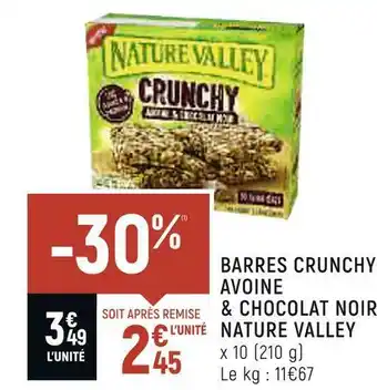 Spar Nature valley barres crunchy avoine & chocolat noir offre