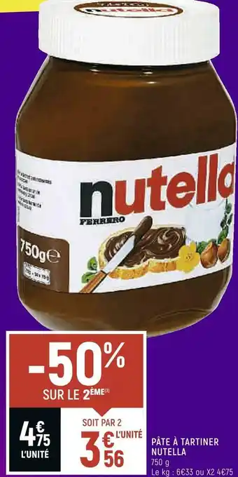 Vival Nutella pâte à tartiner offre