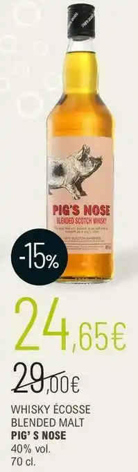 La Vignery Pig’ s nose whisky écosse blended malt offre