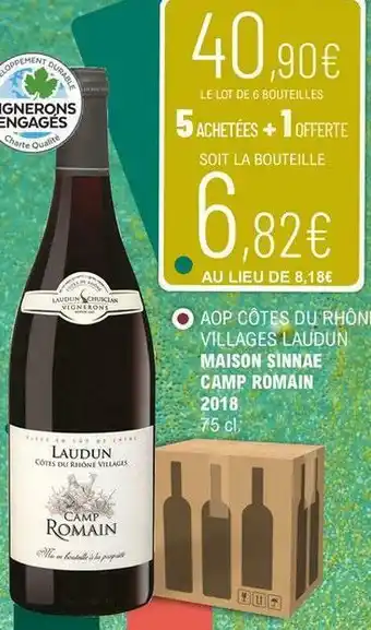 Maison sinnae aop côtes du rhône villages laudun camp romain 2018