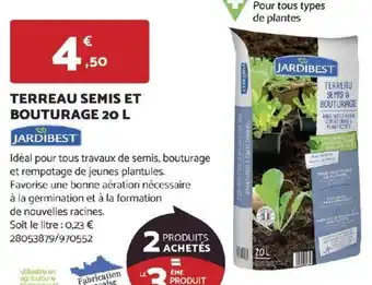 Bricomarché TERREAU SEMIS ET BOUTURAGE 20 L offre