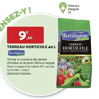 Bricomarché TERREAU HORTICOLE 40 L offre