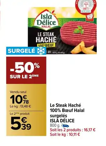 Carrefour Market Le Steak Haché 100% Bœuf Halal offre