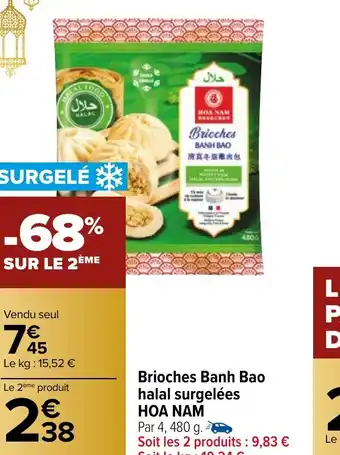 Carrefour Market Brioches Banh Bao halal surgelées offre