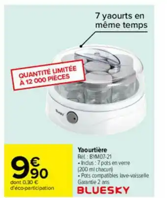Carrefour Yaourtière Bluesky offre