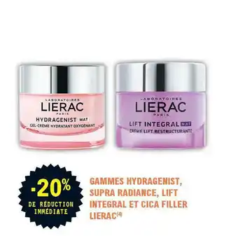 E.Leclerc Parapharmacie Gammes Hydragenist, Supra Radiance, Lift Integral Et Cica Filler Lierac offre