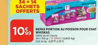 Maximarché Repas Portion Au Poisson Pour Chat Whiskas offre