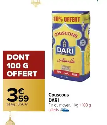 Carrefour Market Couscous DARI offre