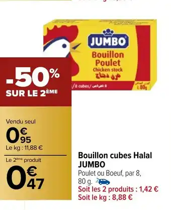 Carrefour Market Bouillon cubes Halal JUMBO offre