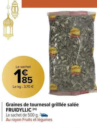 Carrefour Market Graines de tournesol grilllée salée FRUIDYLLIC offre