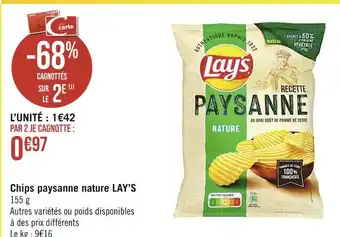 Casino Supermarchés LAY’S Chips paysanne nature offre