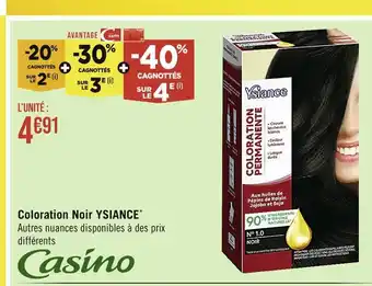Casino Supermarchés YSIANCE Coloration Noir offre