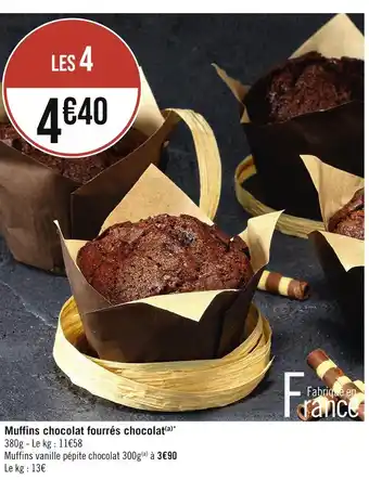 Géant Casino Muffins chocolat fourrés chocolat offre