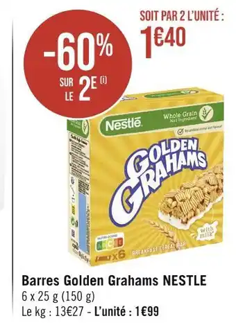 Géant Casino NESTLE Barres Golden Grahams offre