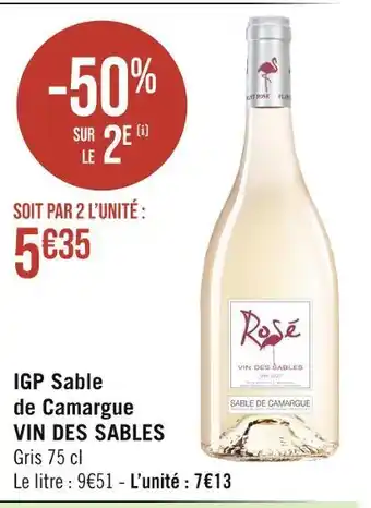 Géant Casino VIN DES SABLES IGP Sable de Camargue offre