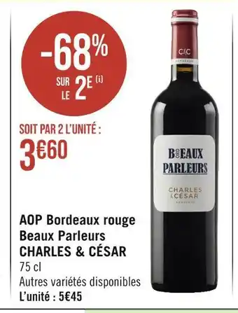 CHARLES & CÉSAR AOP Bordeaux rouge Beaux Parleurs