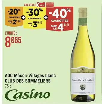 Géant Casino CLUB DES SOMMELIERS AOC Mâcon-Villages blanc offre