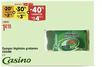 Géant Casino CASINO Éponges Végétales grattantes offre