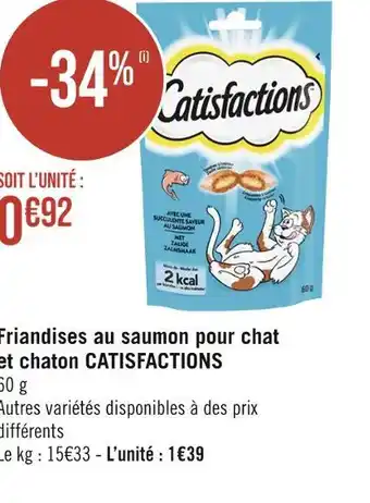 Géant Casino CATISFACTIONS Friandises au saumon pour chat et chaton offre