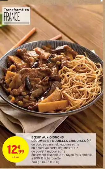 Intermarché BŒUF AUX OIGNONS, LÉGUMES ET NOUILLES CHINOISES offre