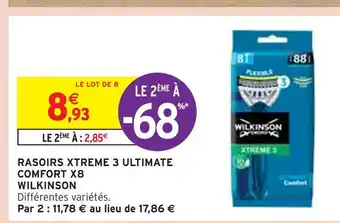 Intermarché WILKINSON RASOIRS XTREME 3 ULTIMATE COMFORT X8 offre
