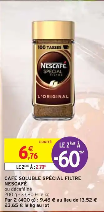Intermarché NESCAFÉ CAFÉ SOLUBLE SPÉCIAL FILTRE offre