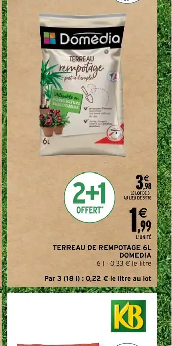 Intermarché Hyper TERREAU DE REMPOTAGE 6L offre