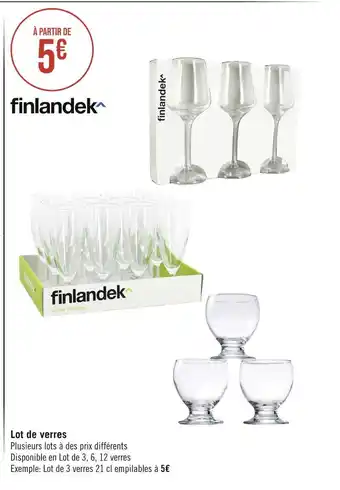 Géant Casino Finlandek Lot de verres offre