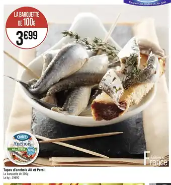 Géant Casino MITI Tapas d’anchois Ail et Persil offre