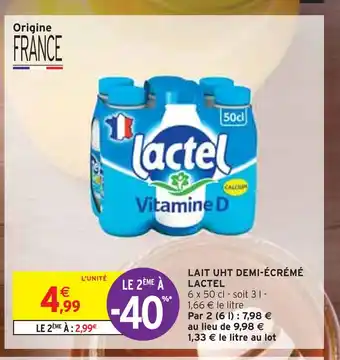 Intermarché LACTEL LAIT UHT DEMI-ÉCRÉMÉ offre